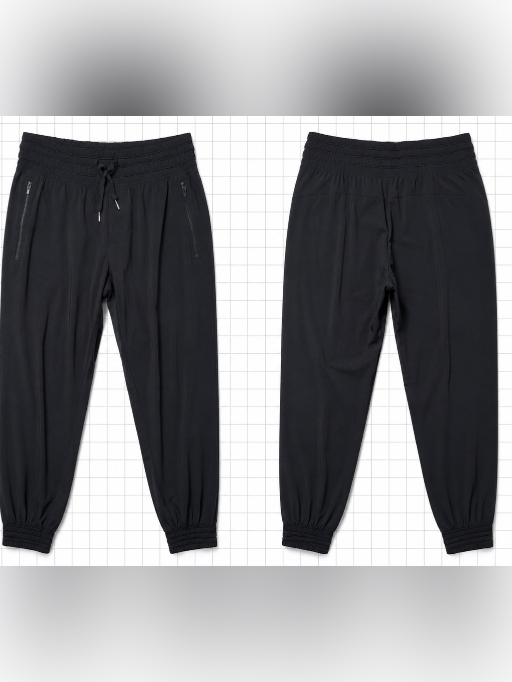 Athleta Camden Jogger Black Size 2 Lightweight Zip Pockets Euc